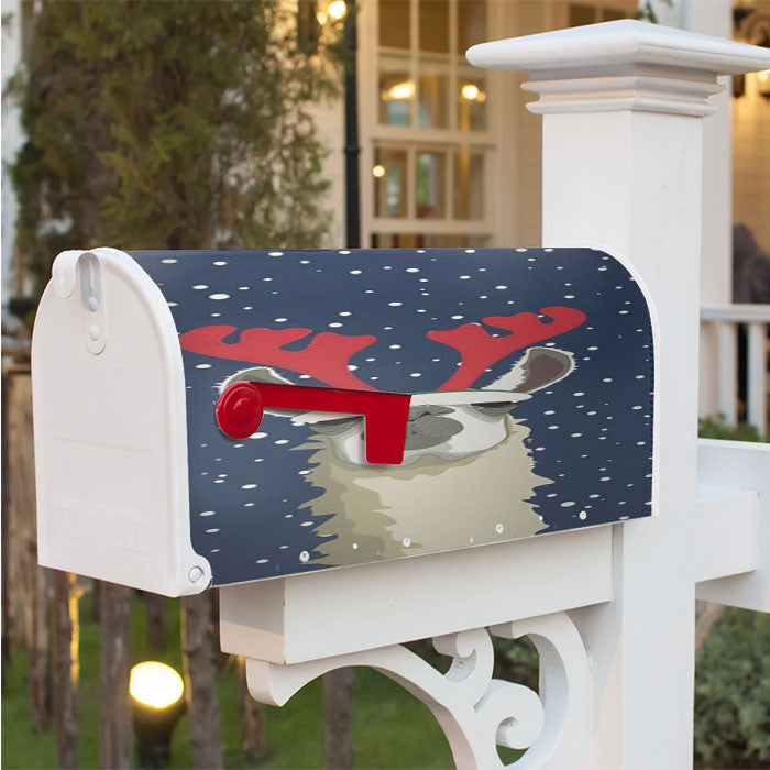 Let It Snow Reindeer Magnetic Mailbox Cover 18" X 21" Outdoor Decor