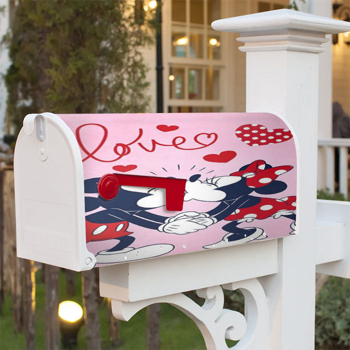 Mickey & Minnie Love Smooch Magnetic Mailbox Cover 18" X 21" Outdoor Decor