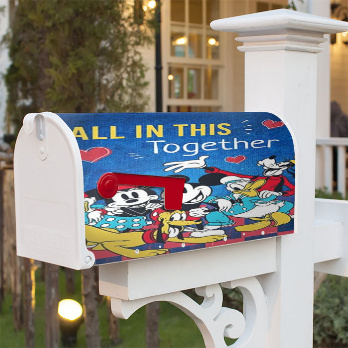 Mickey And Friends Together Magnetic Mailbox Cover 18" X 21" Outdoor Decor