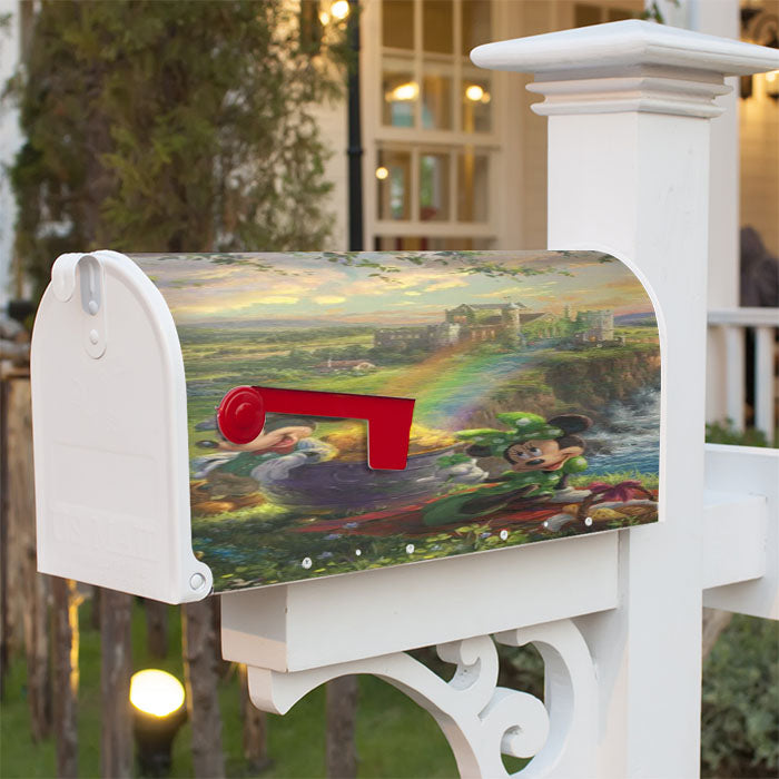 Mickey And Minnie Ireland Magnetic Mailbox Cover 18" X 21" Outdoor Decor