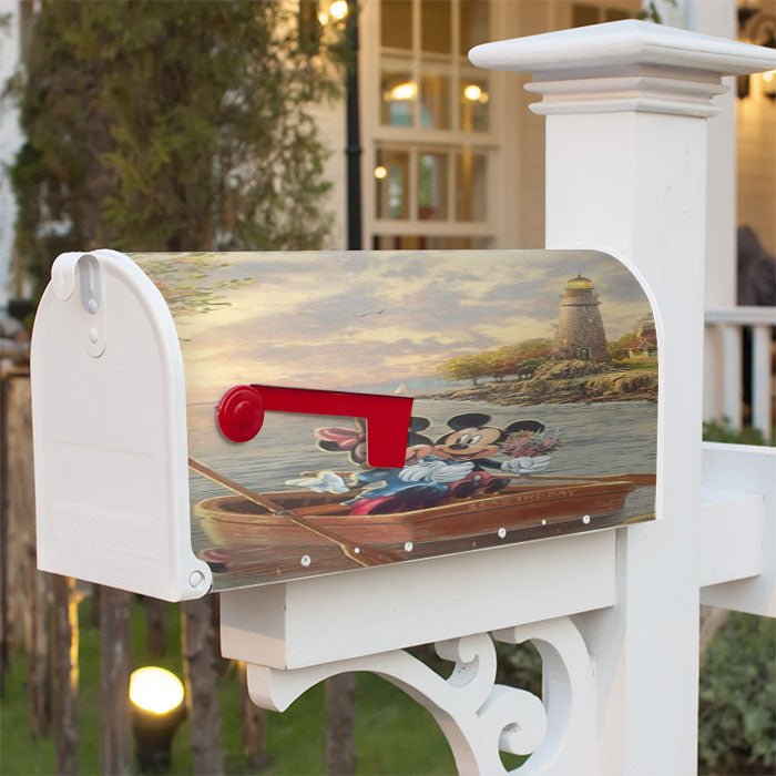 Mickey And Minnie Lighthouse Cover Magnetic Mailbox Cover 18" X 21" Outdoor Decor
