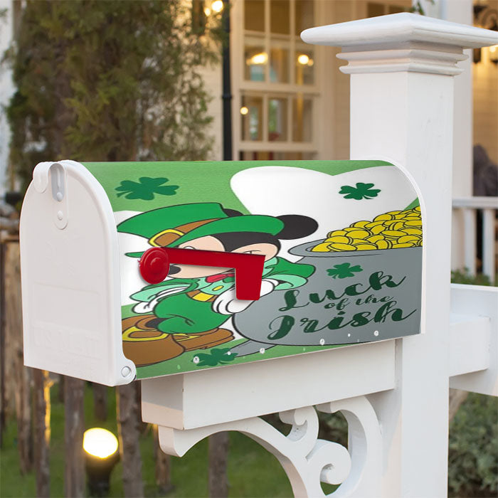 Mickey Luck Of The Irish Magnetic Mailbox Cover 18" X 21" Outdoor Decor
