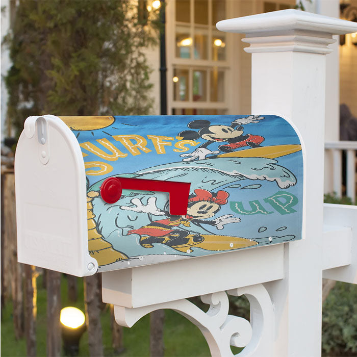 Mickey Mouse And Minnie Mouse Summer Magnetic Mailbox Cover 18" X 21" Outdoor Decor
