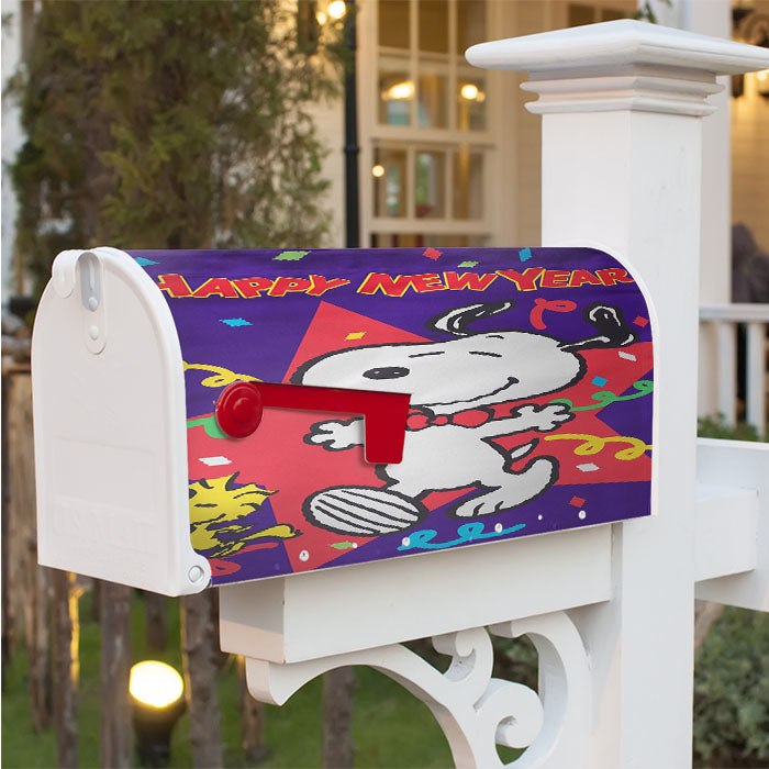 New Years Snoopy Magnetic Mailbox Cover 18" X 21" Outdoor Decor