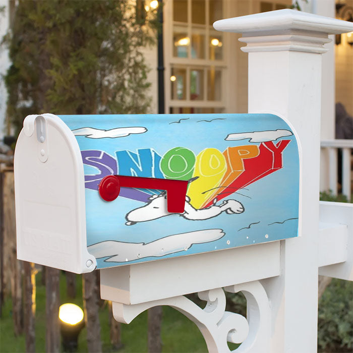Peanuts Flying Snoopy Magnetic Mailbox Cover 18" X 21" Outdoor Decor