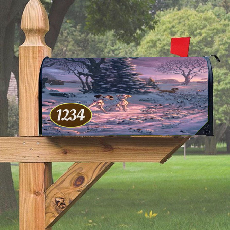 101 Dalmatians On The Run Magnetic Mailbox Cover 18" X 21" Outdoor Decor