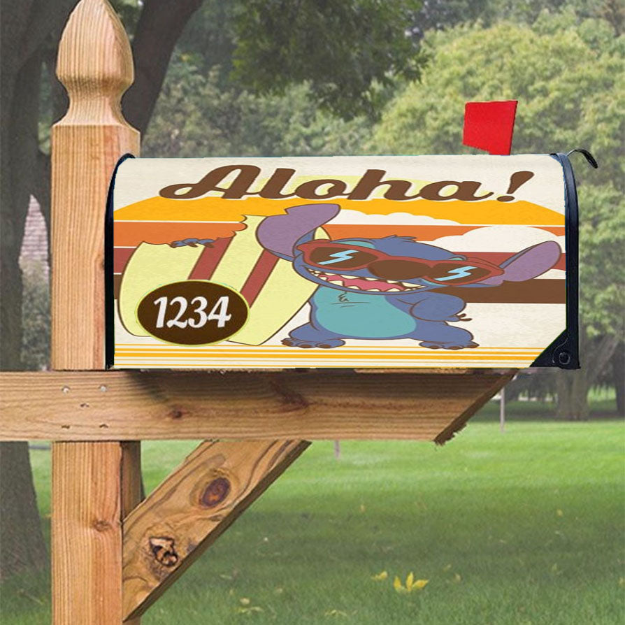 Aloha Stitch Magnetic Mailbox Cover 18" X 21" Outdoor Decor