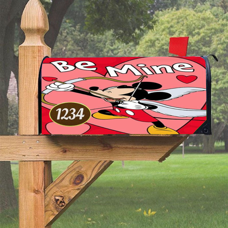 Be Mine Cupid Mickey Magnetic Mailbox Cover 18" X 21" Outdoor Decor