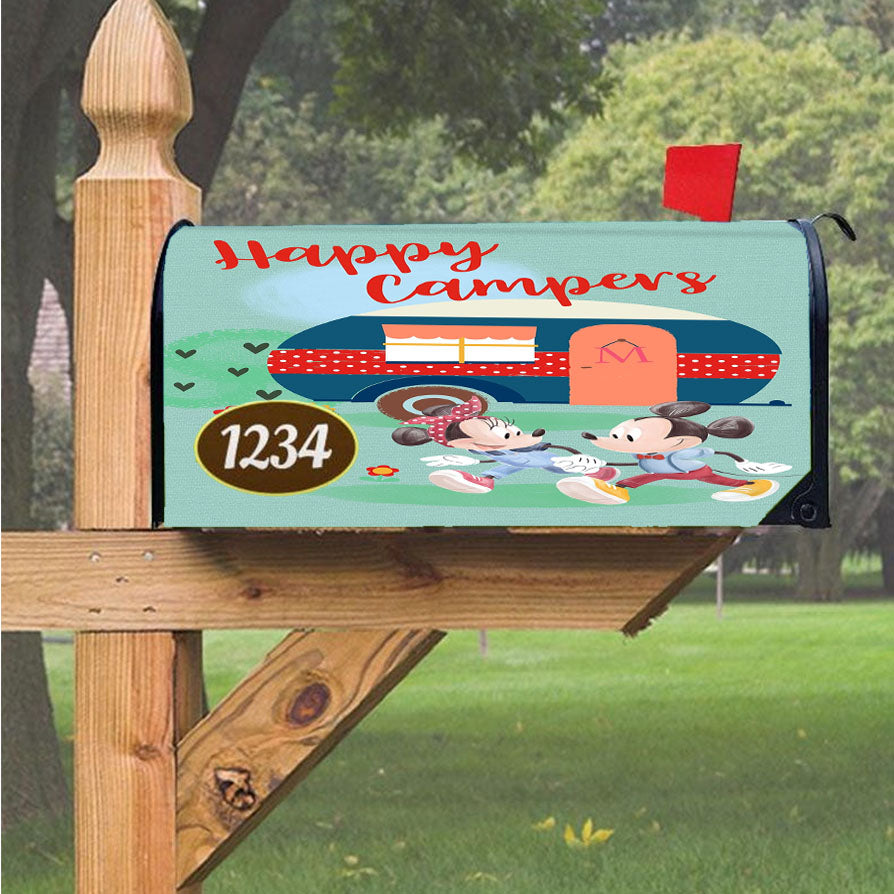 Happy Campers Mickey & Minnie Magnetic Mailbox Cover 18" X 21" Outdoor Decor
