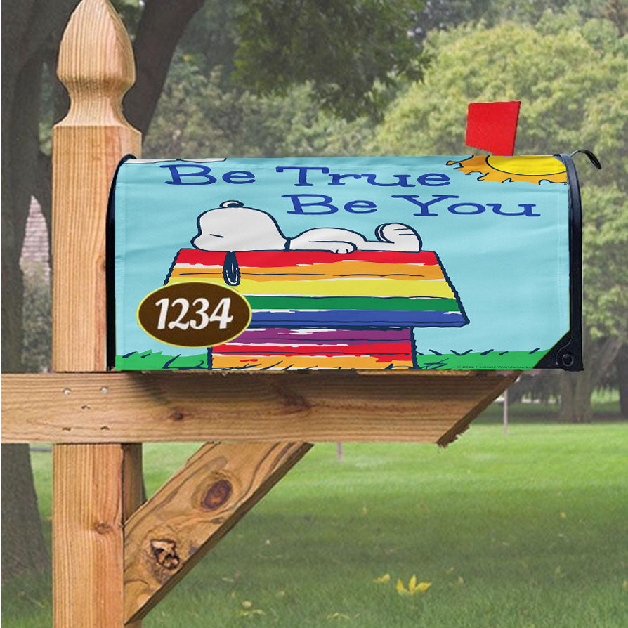Peanuts Be True To You Snoopy Magnetic Mailbox Cover 18" X 21" Outdoor Decor