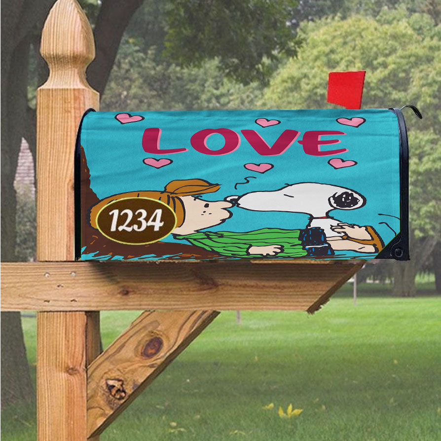 Peanuts Funny Snoopy Valentine'S Day Magnetic Mailbox Cover 18" X 21" Outdoor Decor