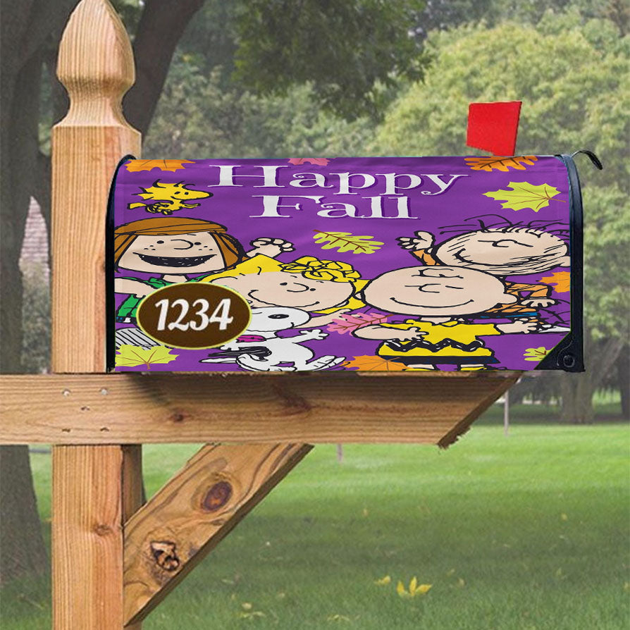 Peanuts Gang Fall Magnetic Mailbox Cover 18" X 21" Outdoor Decor