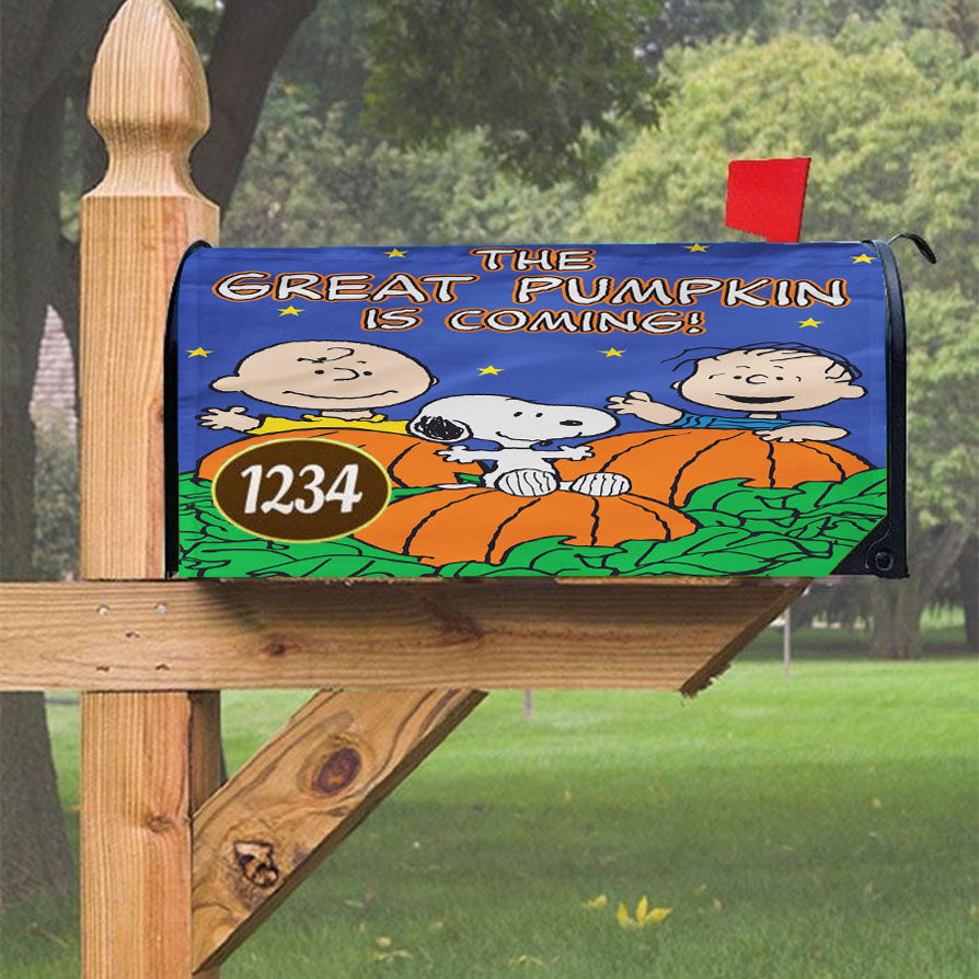 Peanuts Great Pumpkin Charlie Brown Magnetic Mailbox Cover 18" X 21" Outdoor Decor
