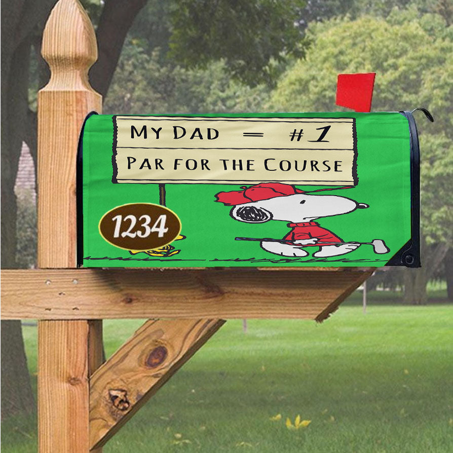 Peanuts Par For The Course Magnetic Mailbox Cover 18" X 21" Outdoor Decor