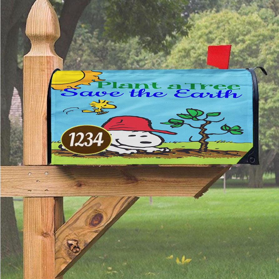 Peanuts Plant A Tree Magnetic Mailbox Cover 18" X 21" Outdoor Decor