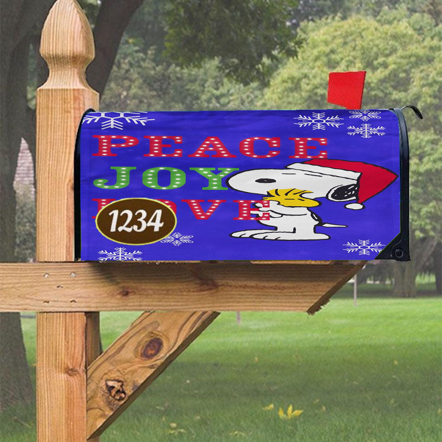Peanuts Snoopy And Woodstock Christmas Magnetic Mailbox Cover 18" X 21" Outdoor Decor