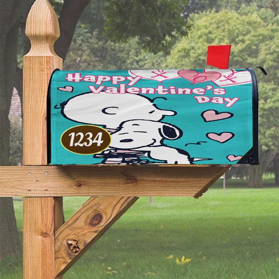 Peanuts Snoopy Charlie Brown Valentines Magnetic Mailbox Cover 18" X 21" Outdoor Decor