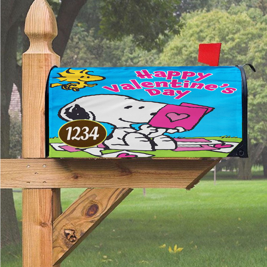 Peanuts Snoopy Happy Valentines Day Magnetic Mailbox Cover 18" X 21" Outdoor Decor