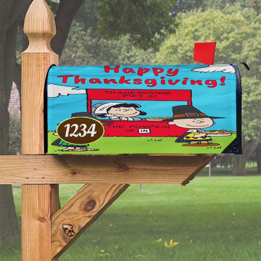 Peanuts Thanksgiving Magnetic Mailbox Cover 18" X 21" Outdoor Decor