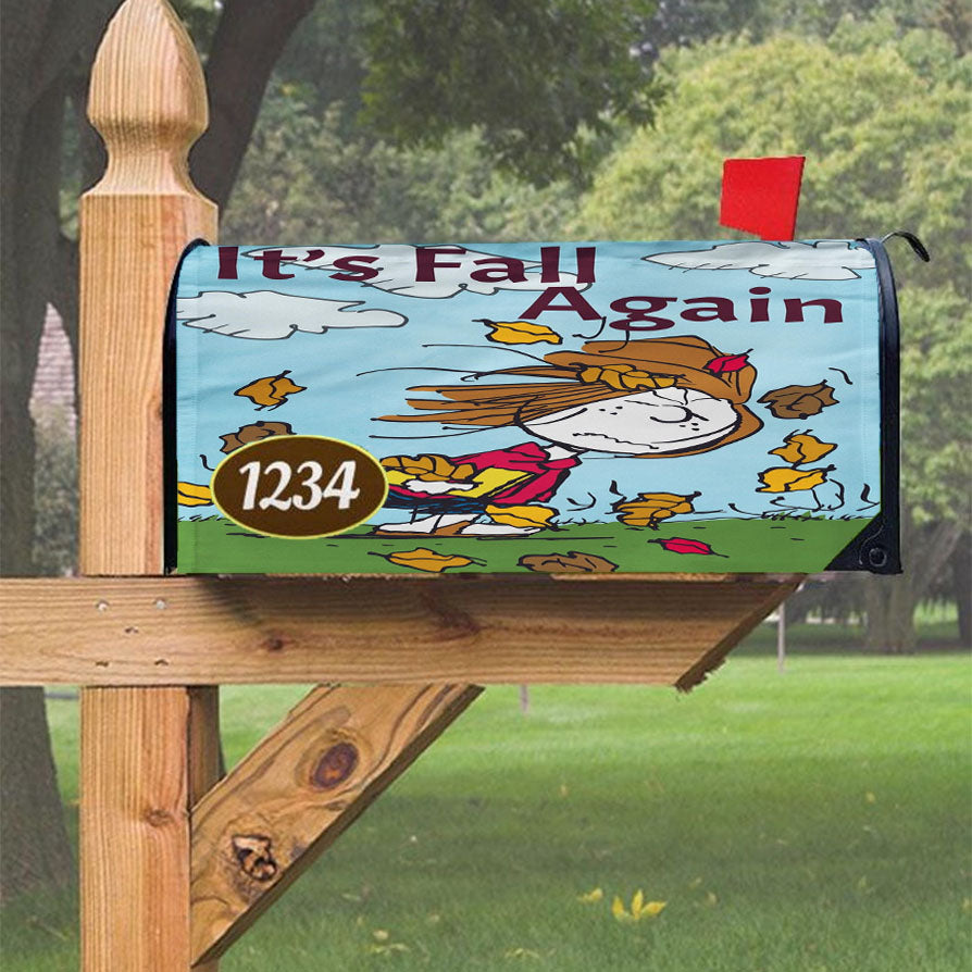 Peppermint Patty Peanuts Fall Magnetic Mailbox Cover 18" X 21" Outdoor Decor