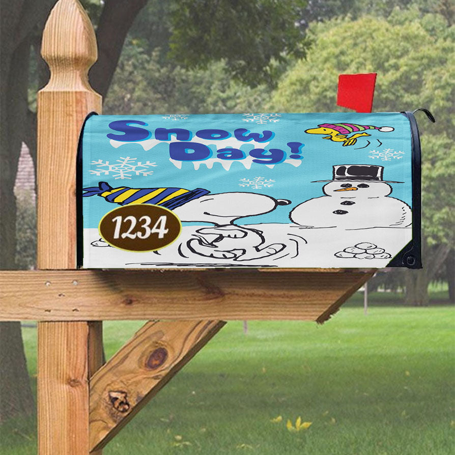 Snoopy And Woodstock Winter Magnetic Mailbox Cover 18" X 21" Outdoor Decor