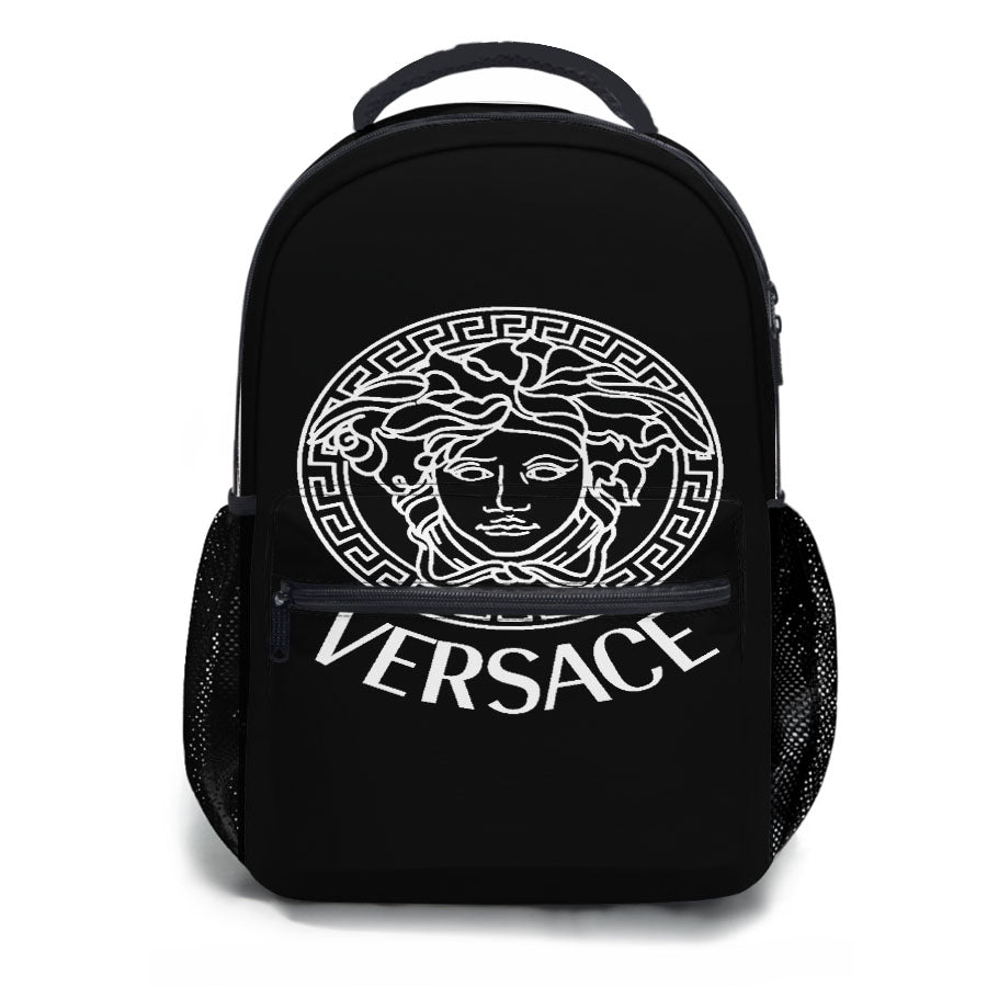 Black White Versace School Backpacks