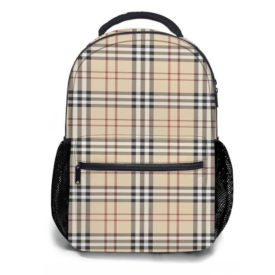 Burberry Check Pattern School Backpacks