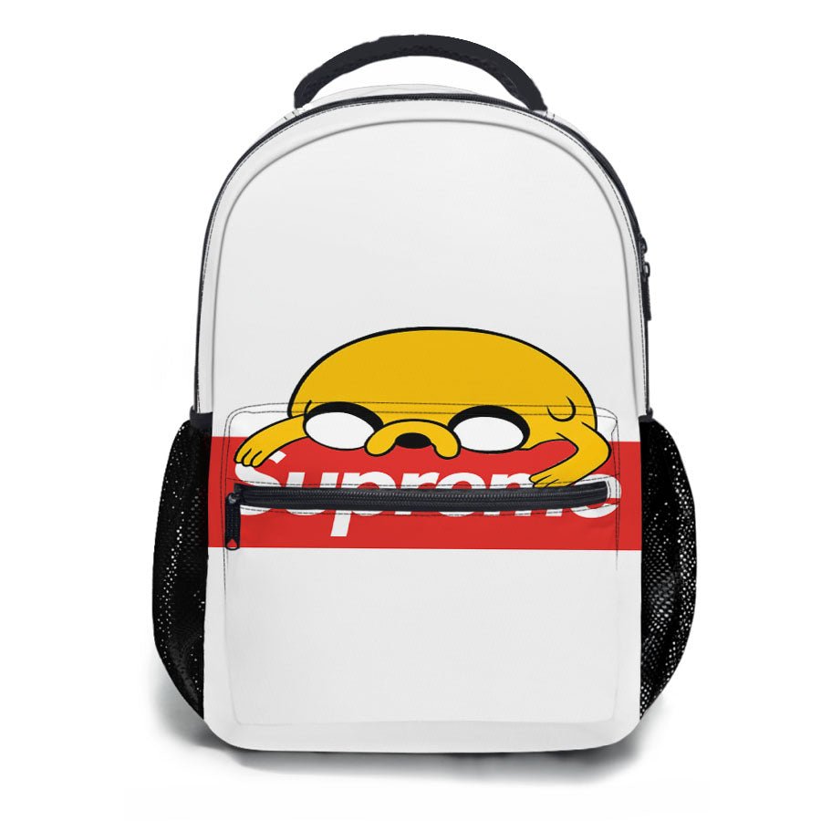 Jake The Dog Adventure Time Supreme White School Backpacks