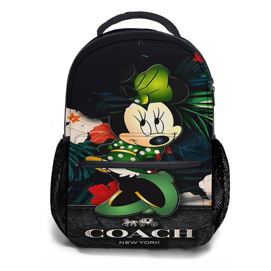 Minnie Mouse Coach Green Flowers 8 School Backpacks