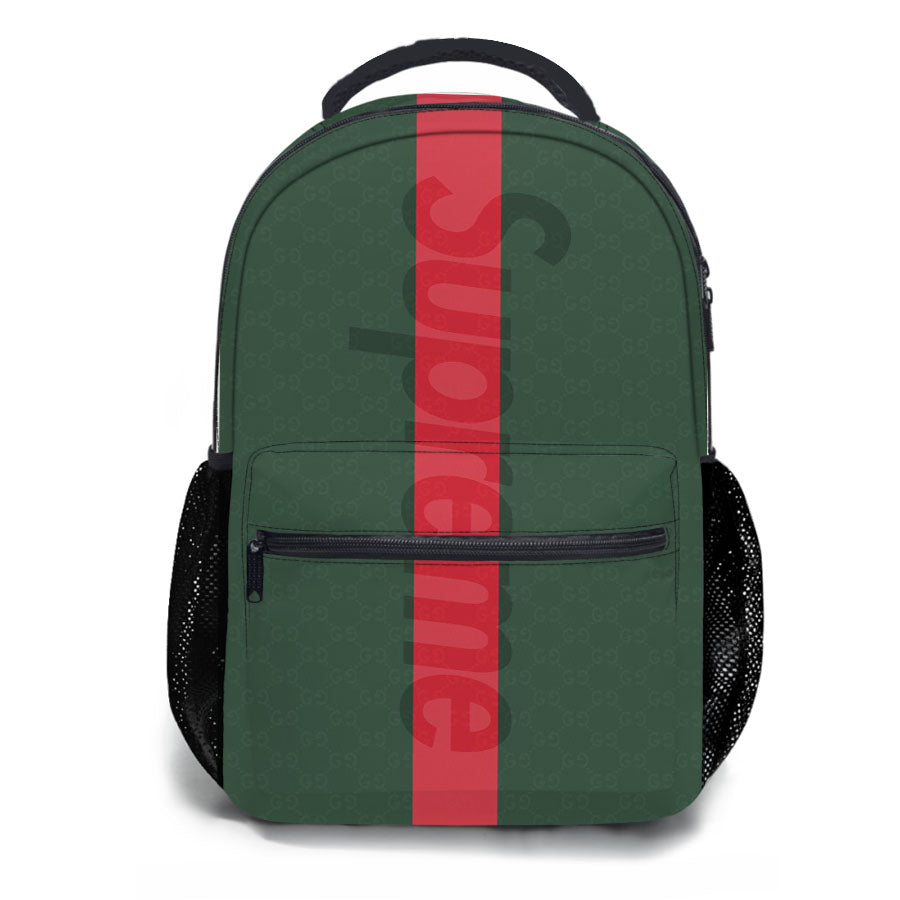 Red Line Stripe School Backpacks