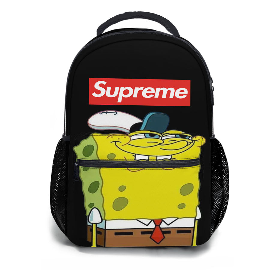 Spongebob Squarepants Meme Supreme Black School Backpacks