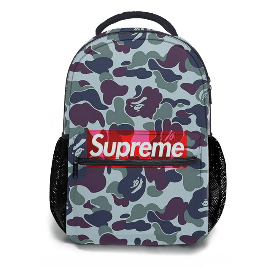 Supreme Logo Camo School Backpacks