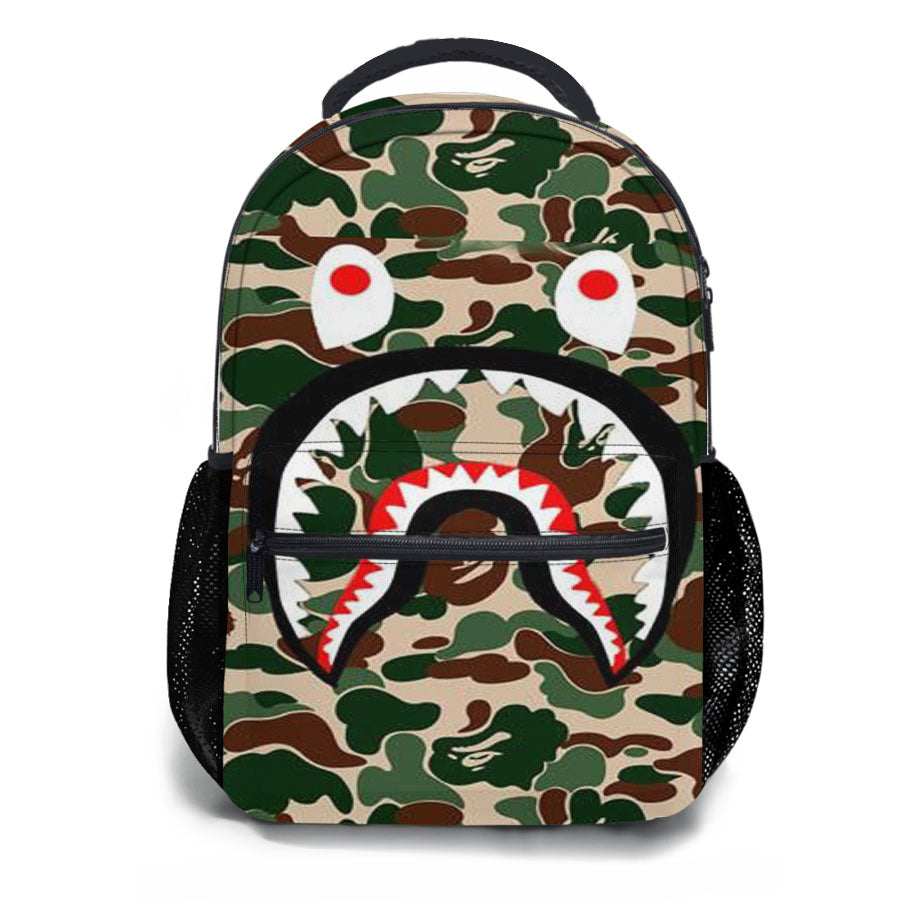 Supreme Shark Green School Backpacks