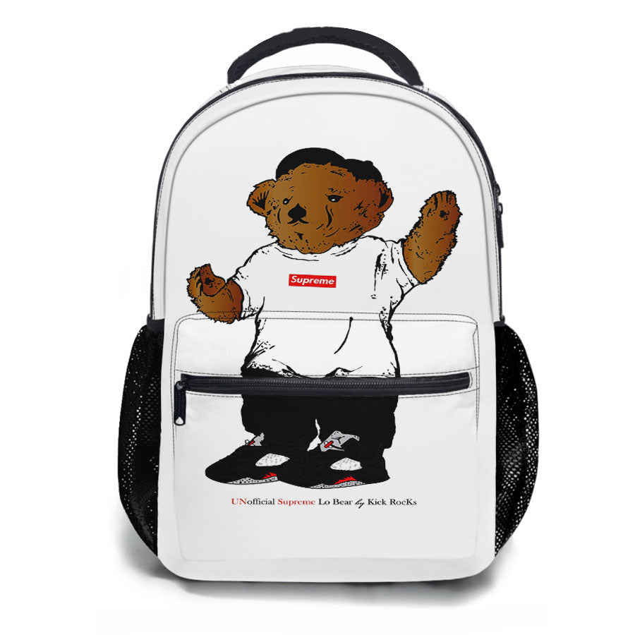Supreme Unofficial Lo Bear Kick Rocks School Backpacks
