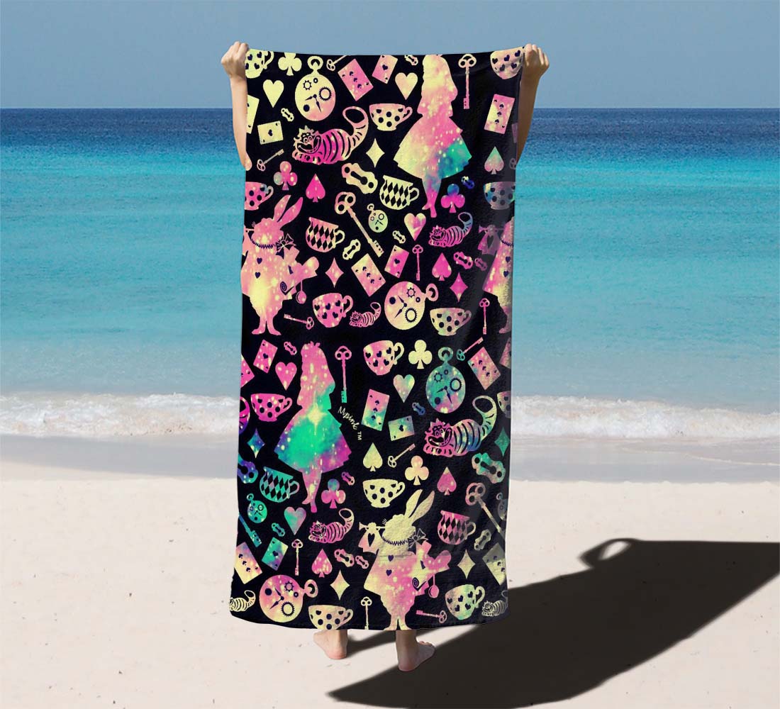 Alice In Wonderland Galaxy Pattern Beach Towels