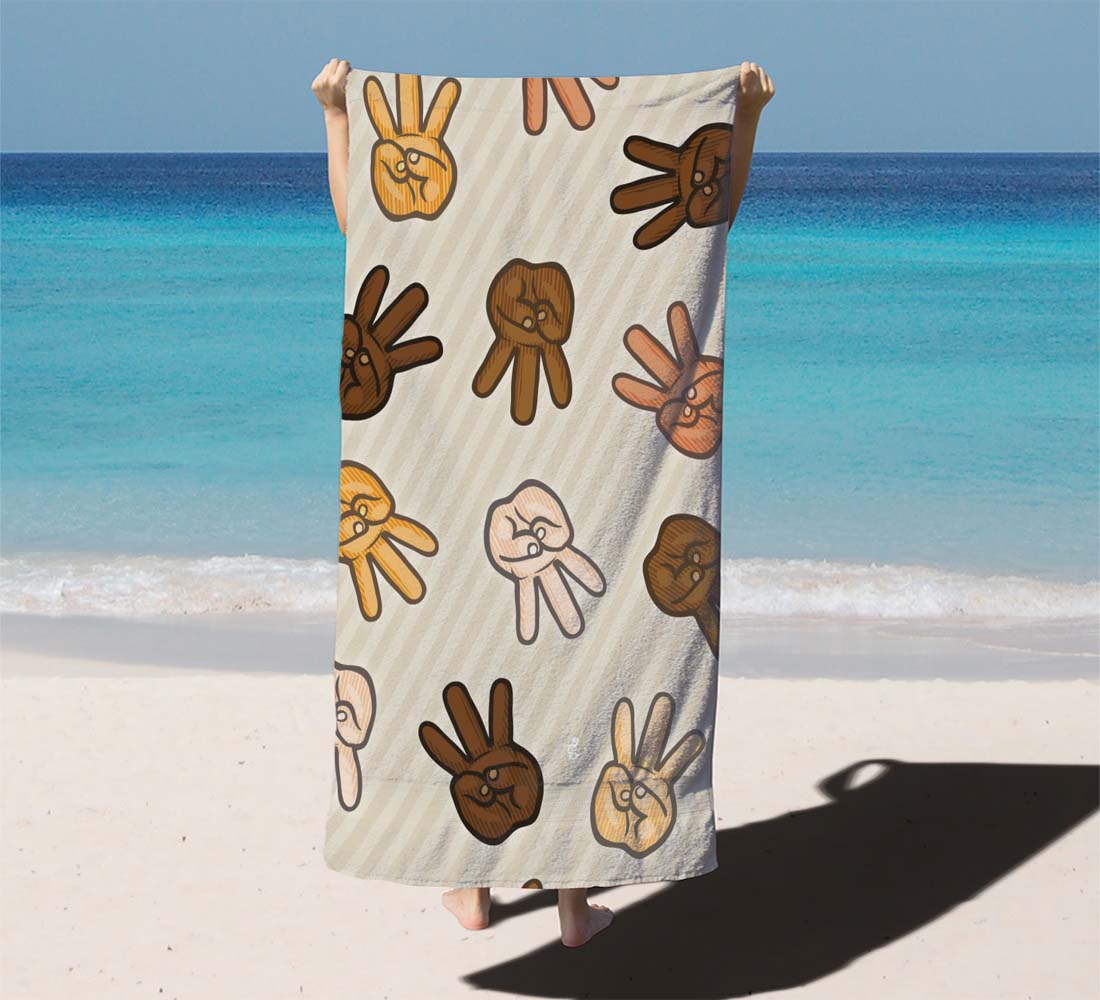 Hiiipower Hands Pattern Beach Towels