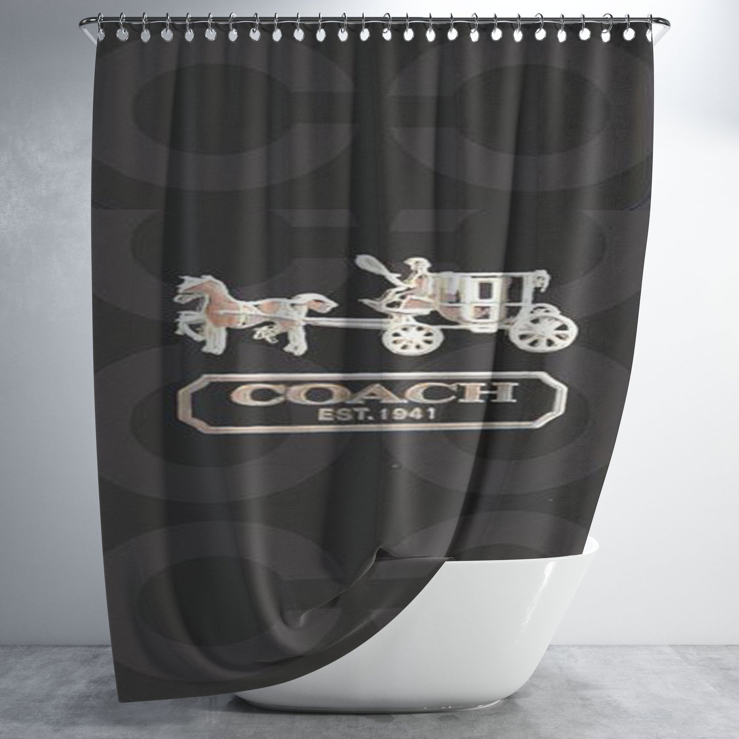 Coach Bag Logo Bathroom Shower Curtain Fabric Waterproof | 66 X 72 Inch