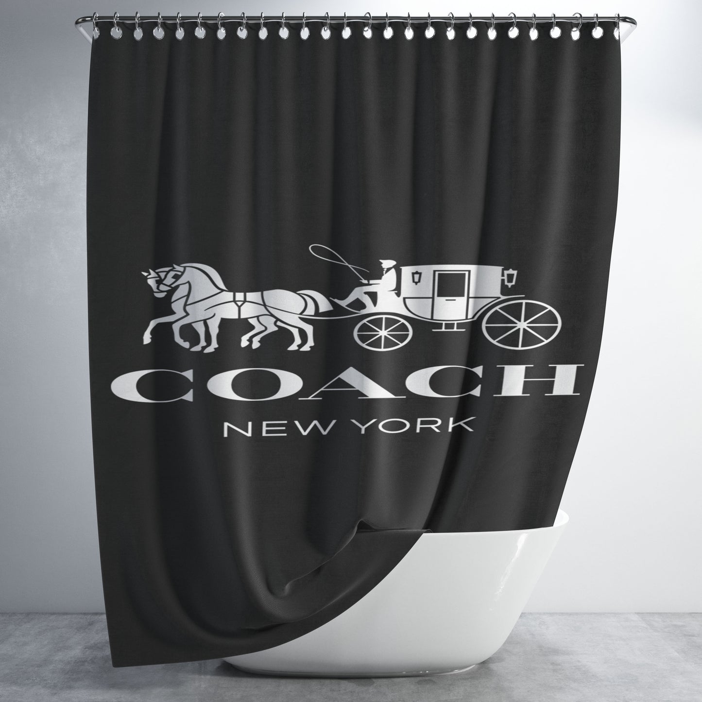 Coach Logo 2 Bathroom Shower Curtain Fabric Waterproof | 66 X 72 Inch