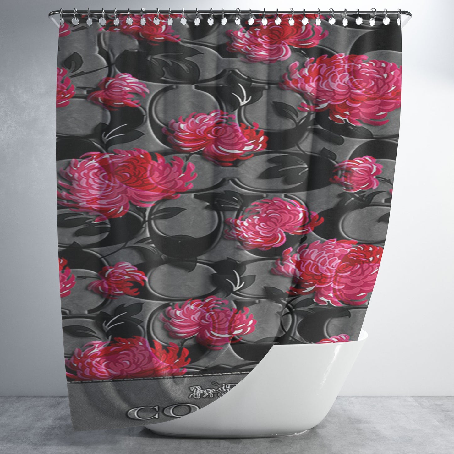 Coach New York Flower 3 Bathroom Shower Curtain Fabric Waterproof | 66 X 72 Inch