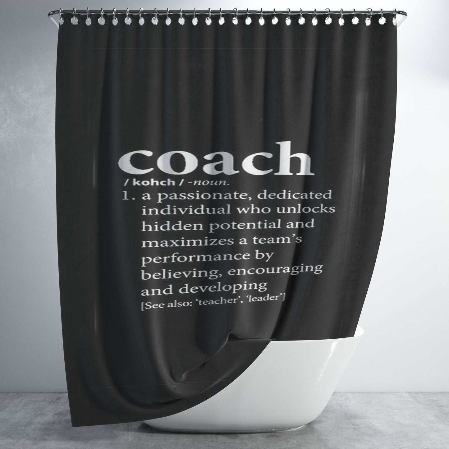 Coach Quotes Bathroom Shower Curtain Fabric Waterproof | 66 X 72 Inch