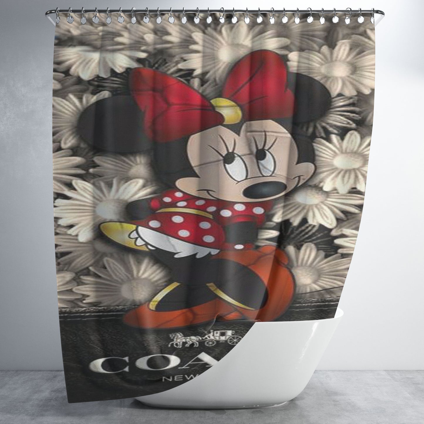 Flowers Coach Minnie Mouse New 43 Bathroom Shower Curtain Fabric Waterproof | 66 X 72 Inch