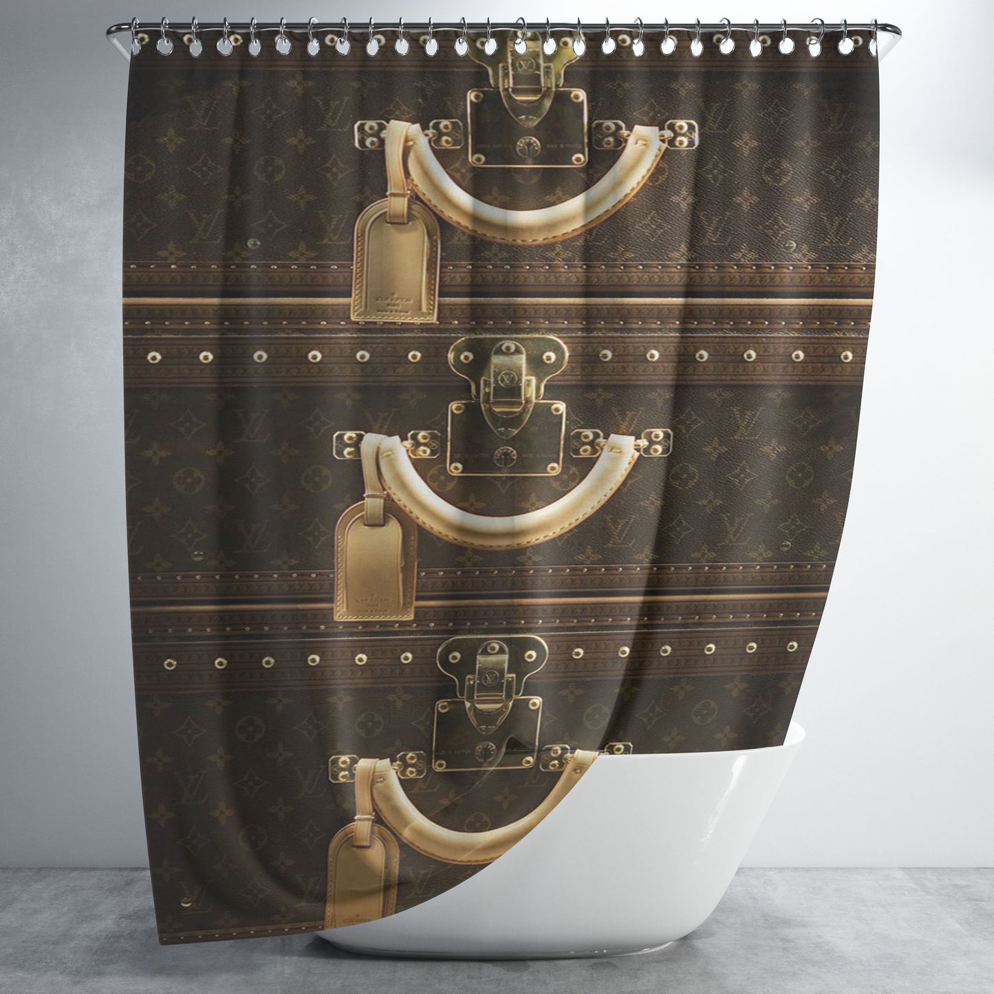Louis Vuitton Bag Bathroom Shower Curtain Fabric Waterproof | 66 X 72 Inch