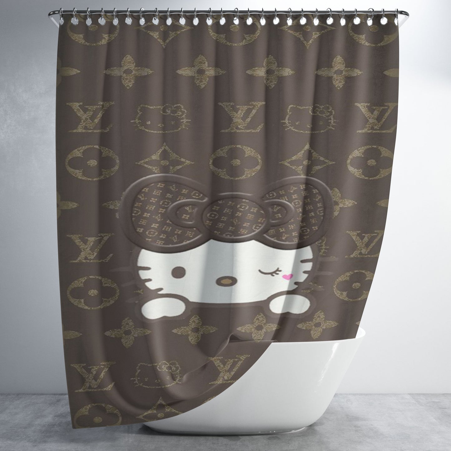 Louis Vuitton Mickey Mouse Bathroom Shower Curtain Fabric Waterproof | 66 X 72 Inch
