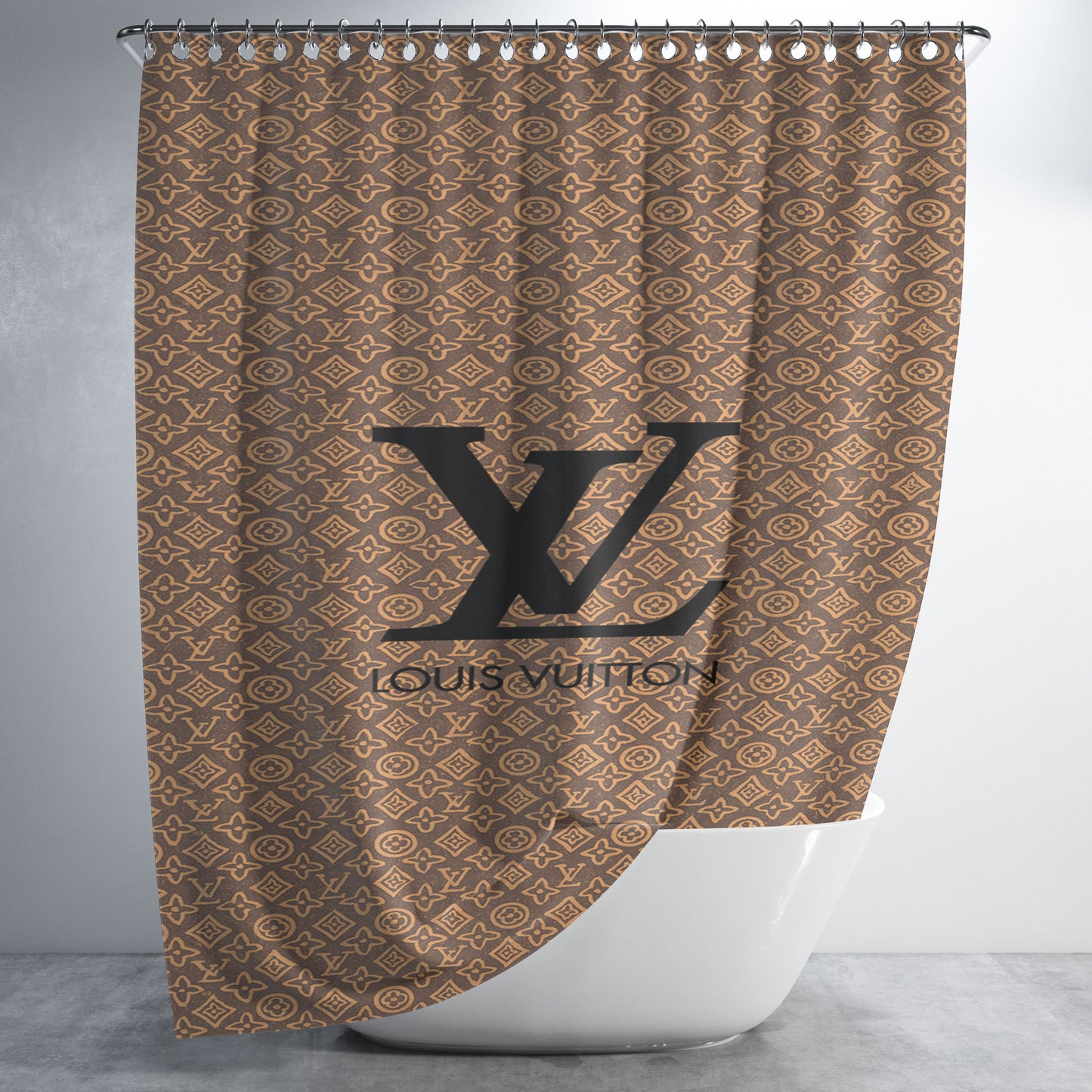 Louis Vuitton Mythic Monogram Bathroom Shower Curtain Fabric Waterproof | 66 X 72 Inch