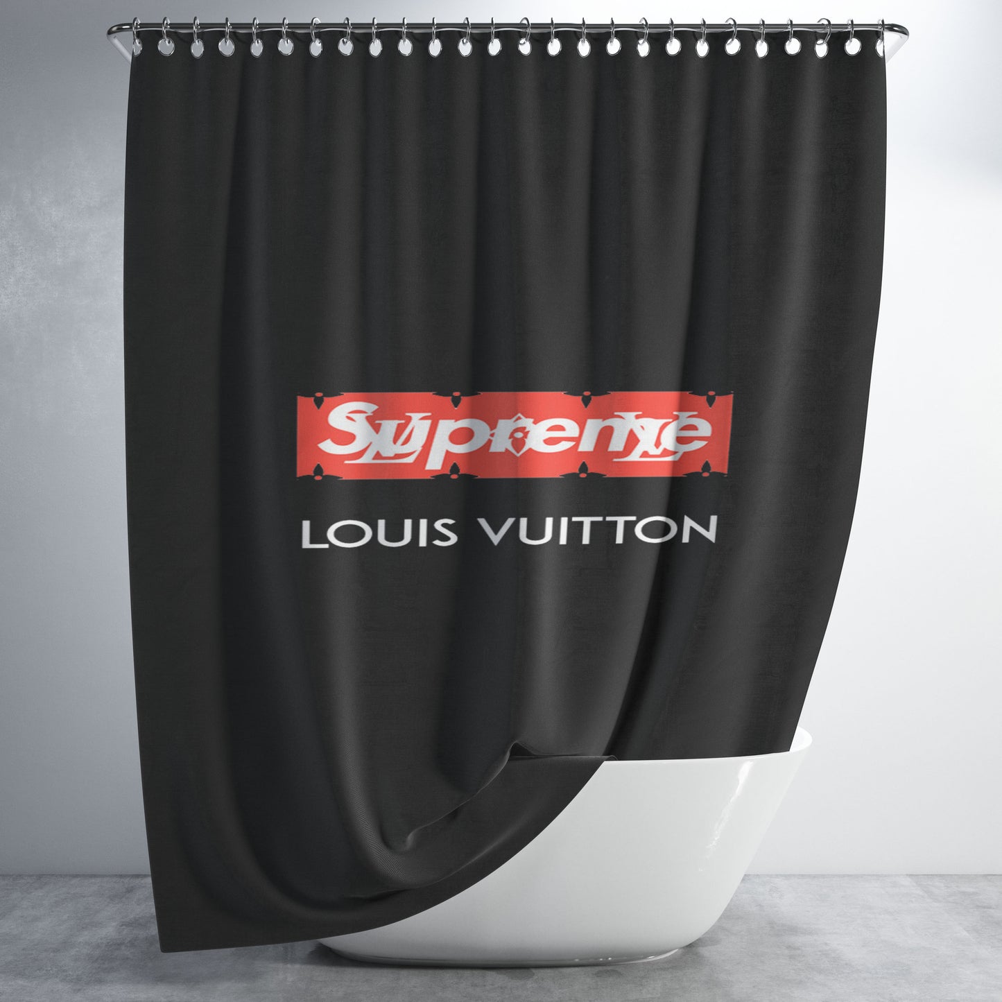 Louis Vuitton Supreme Simple Bathroom Shower Curtain Fabric Waterproof | 66 X 72 Inch