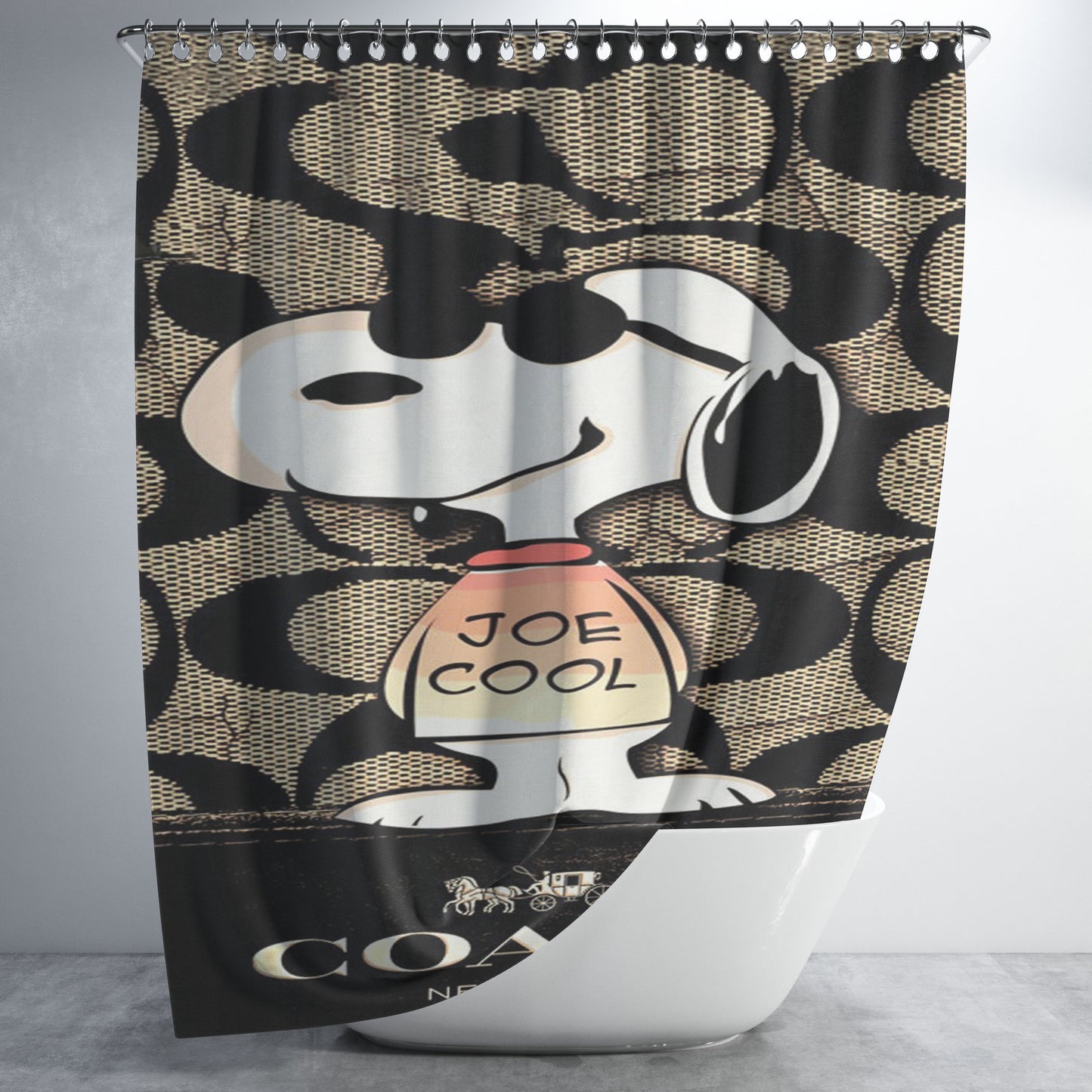 Nice Coach Snoopy Bathroom Shower Curtain Fabric Waterproof | 66 X 72 Inch