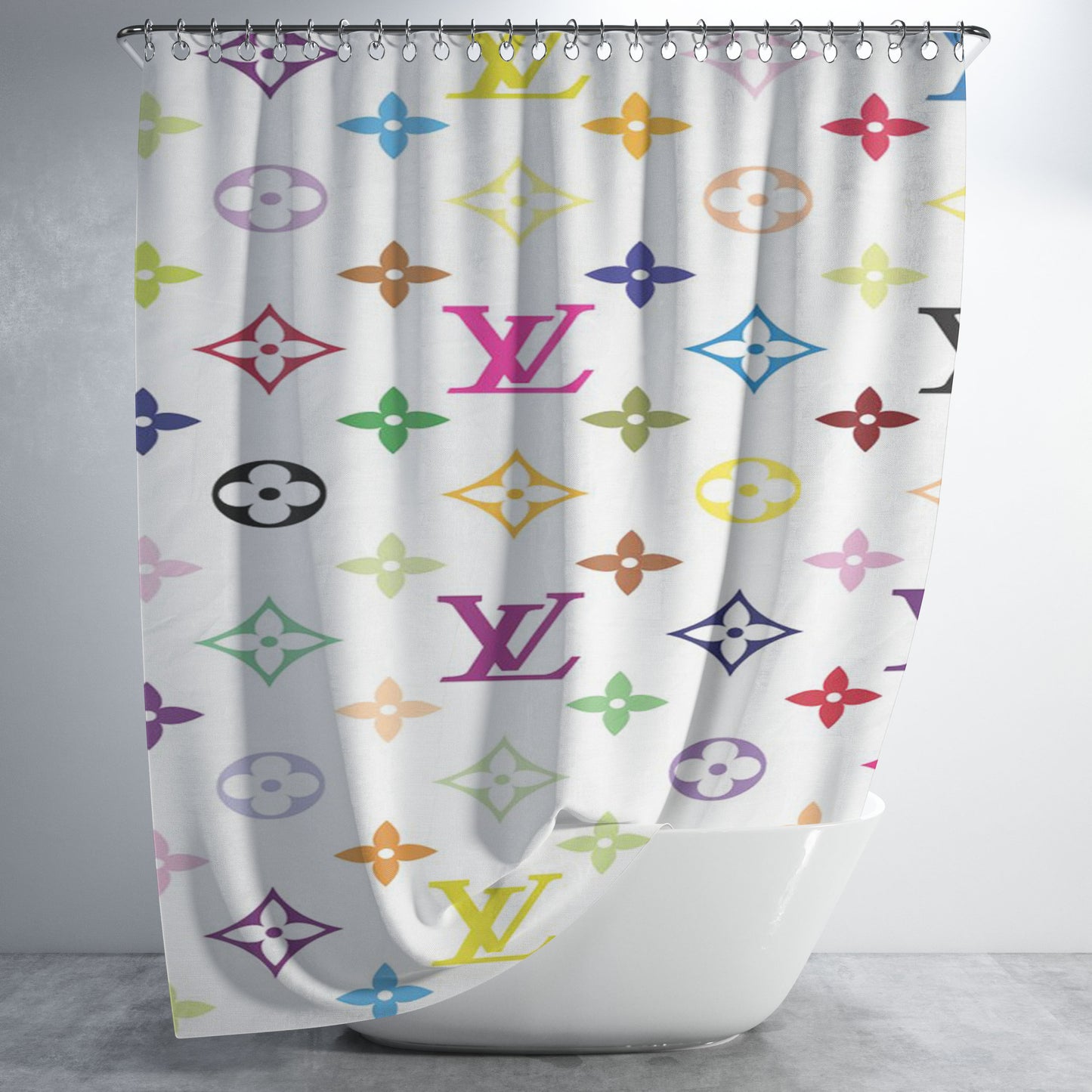 Rainbow Supreme X Louis Vuitton Bathroom Shower Curtain Fabric Waterproof | 66 X 72 Inch