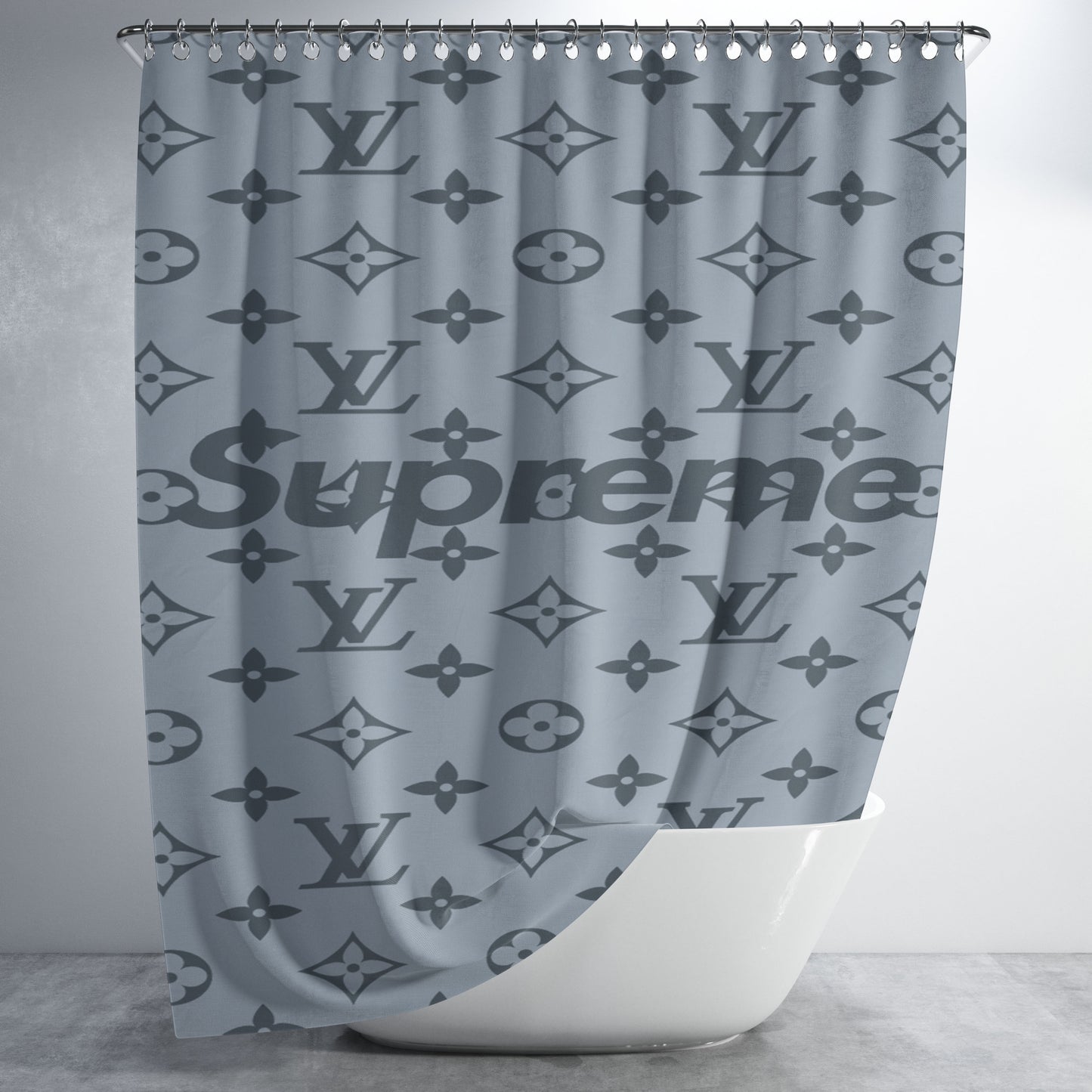 Supreme Louis Vuitton Bathroom Shower Curtain Fabric Waterproof | 66 X 72 Inch