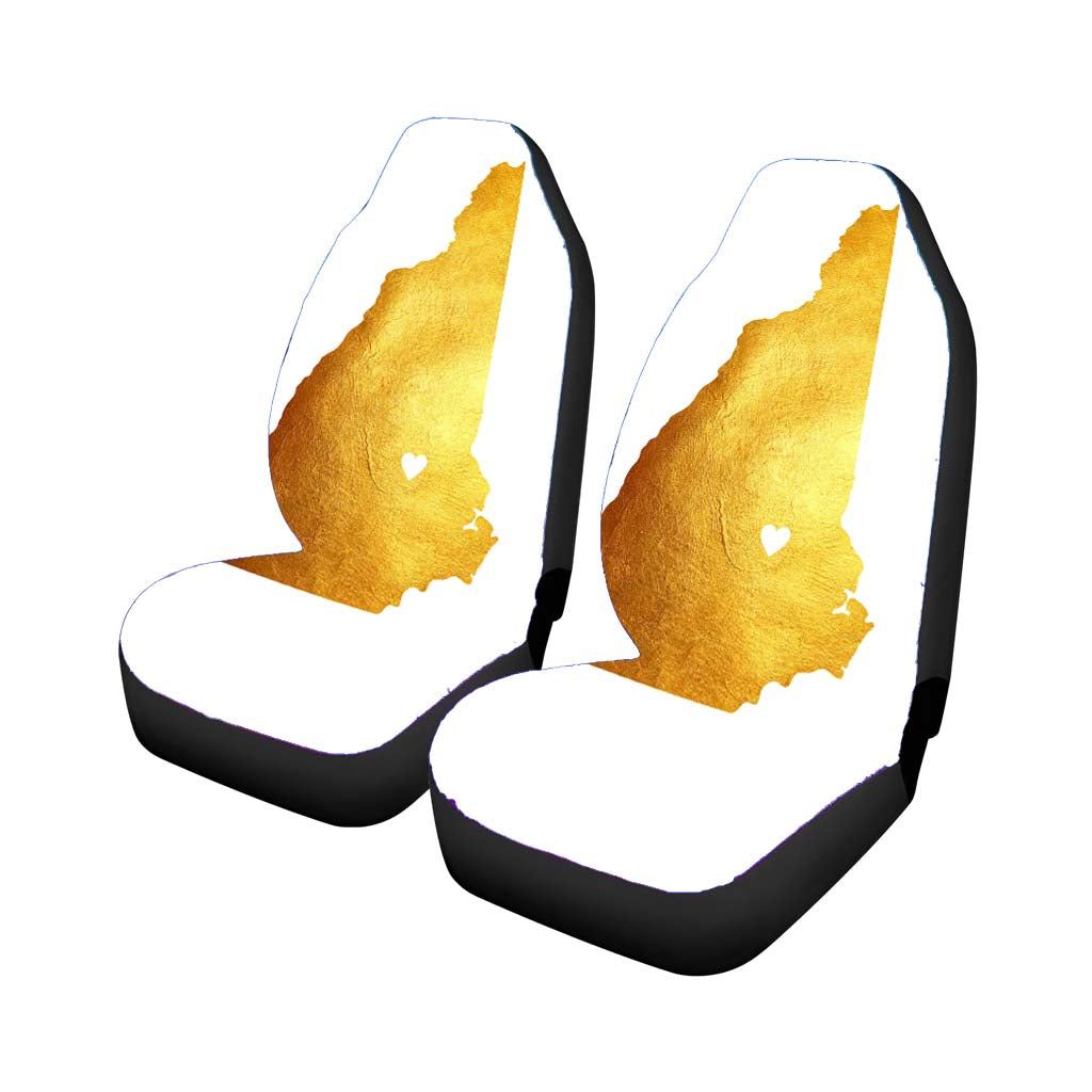 New Hampshire Golden State Map Car Seat Covers