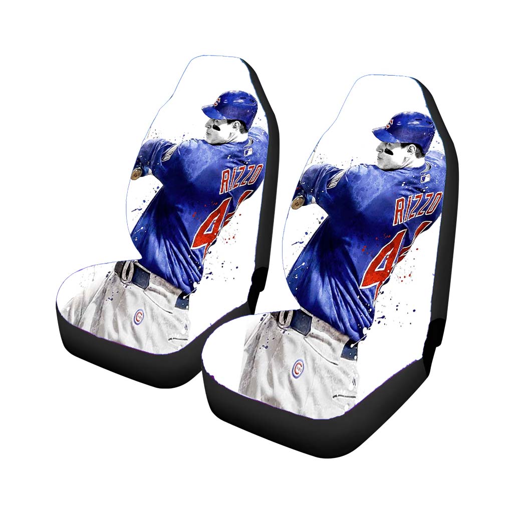 Watercolor Anthony Rizzo Chicago Cubs Baseball Car Seat Covers